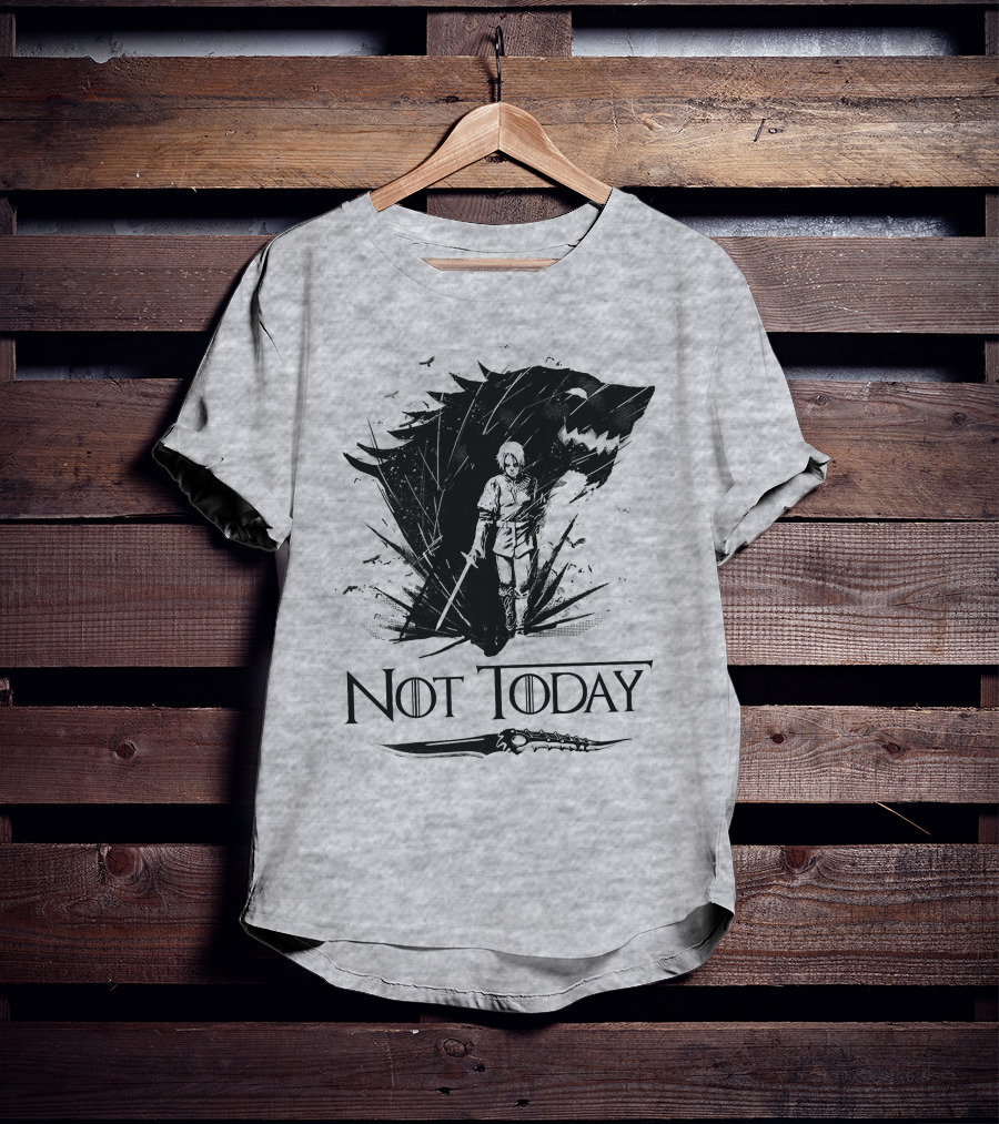 Not Today Wolf Sword Warrior Art ZN4 T-Shirt