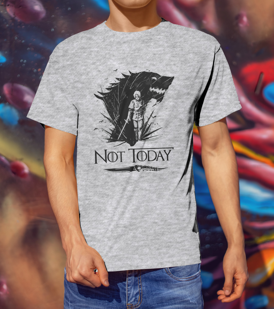 Not Today Wolf Sword Warrior Art ZN4 T-Shirt