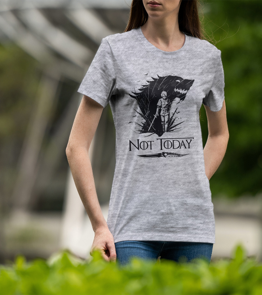 Not Today Wolf Sword Warrior Art ZN4 T-Shirt