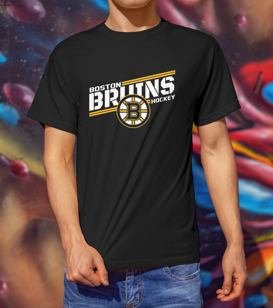 Boston Bruins Hockey Bold Text With Iconic T-Shirt