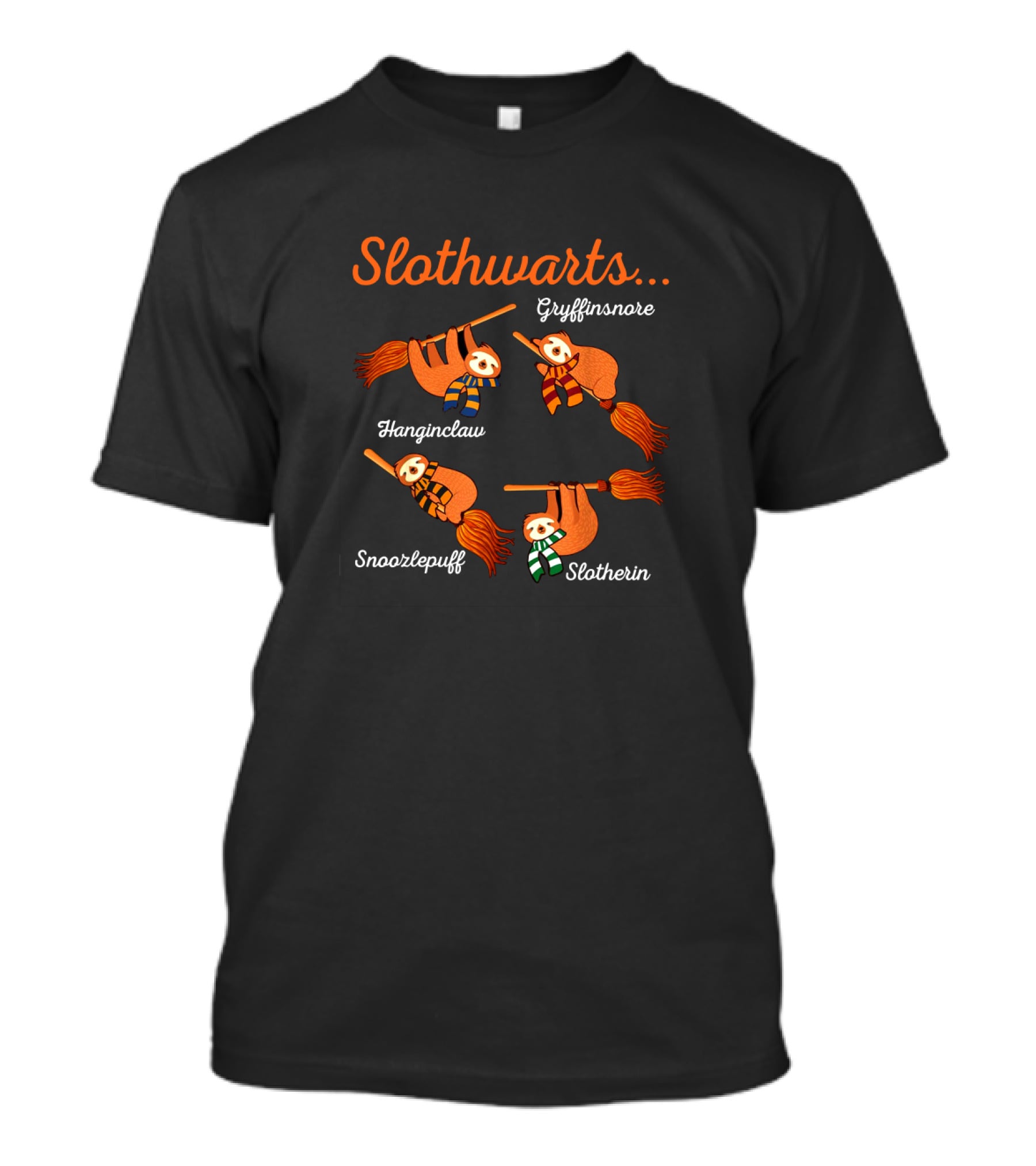 Slothwarts Gryffinsnore Hanginclaw Snoozlepuff Slotherin Broomstick Rides T-Shirt