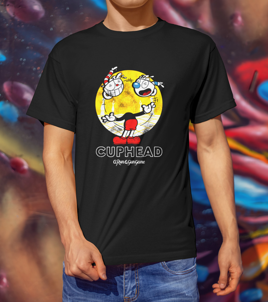 Cuphead A Run And Gun Game Juggling Heads Retro Style T-Shirt