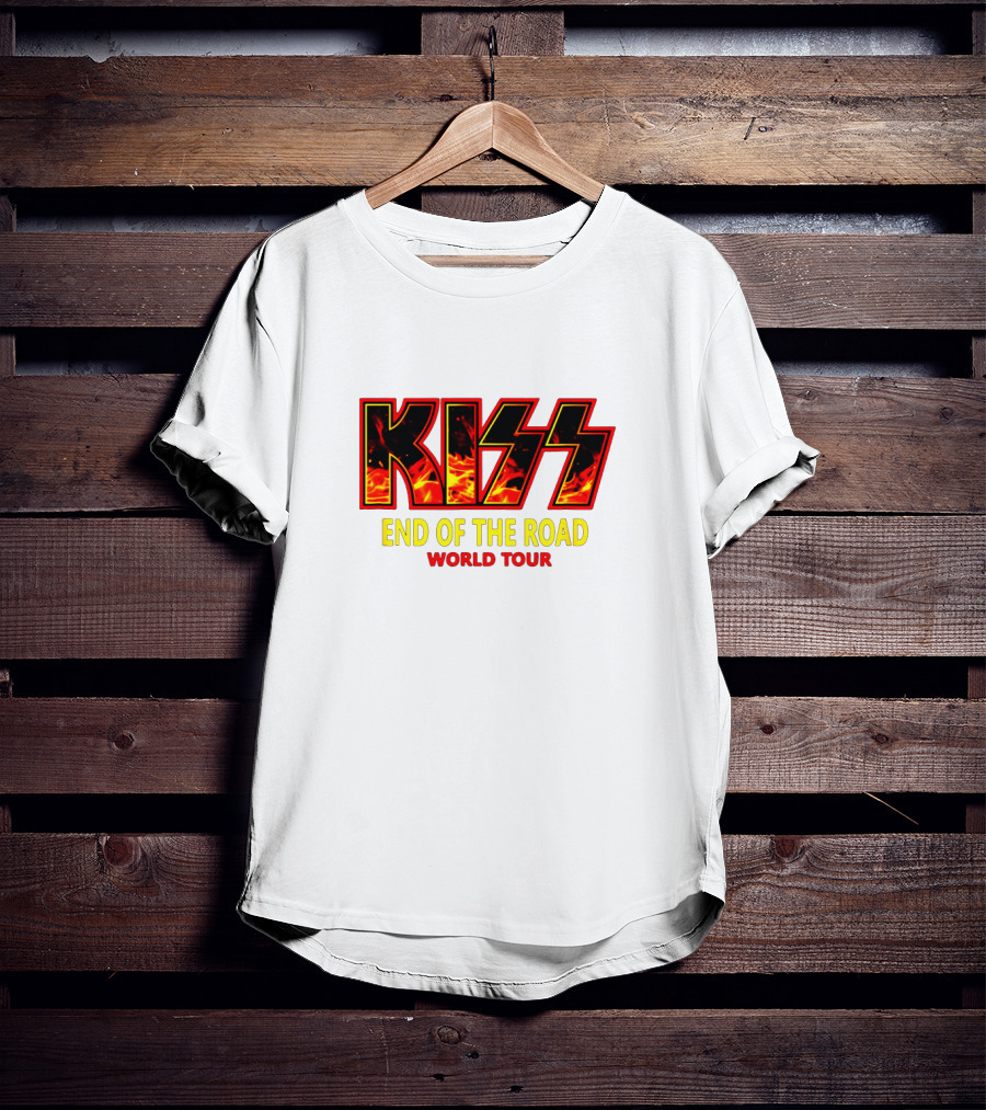 Kiss End Of The Road World Tour Fire Logo T-Shirt