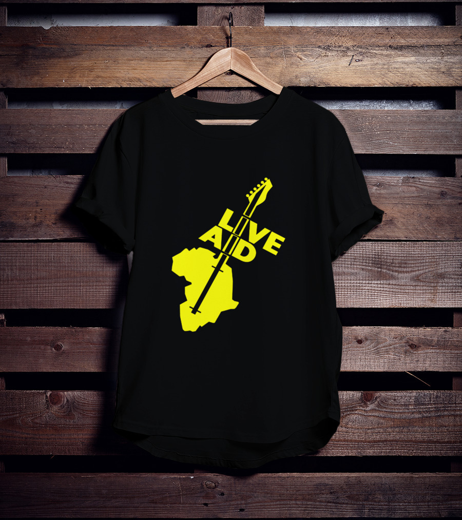 Live Aid 1985 Africa Guitar Logo Music Festival T-Shirt