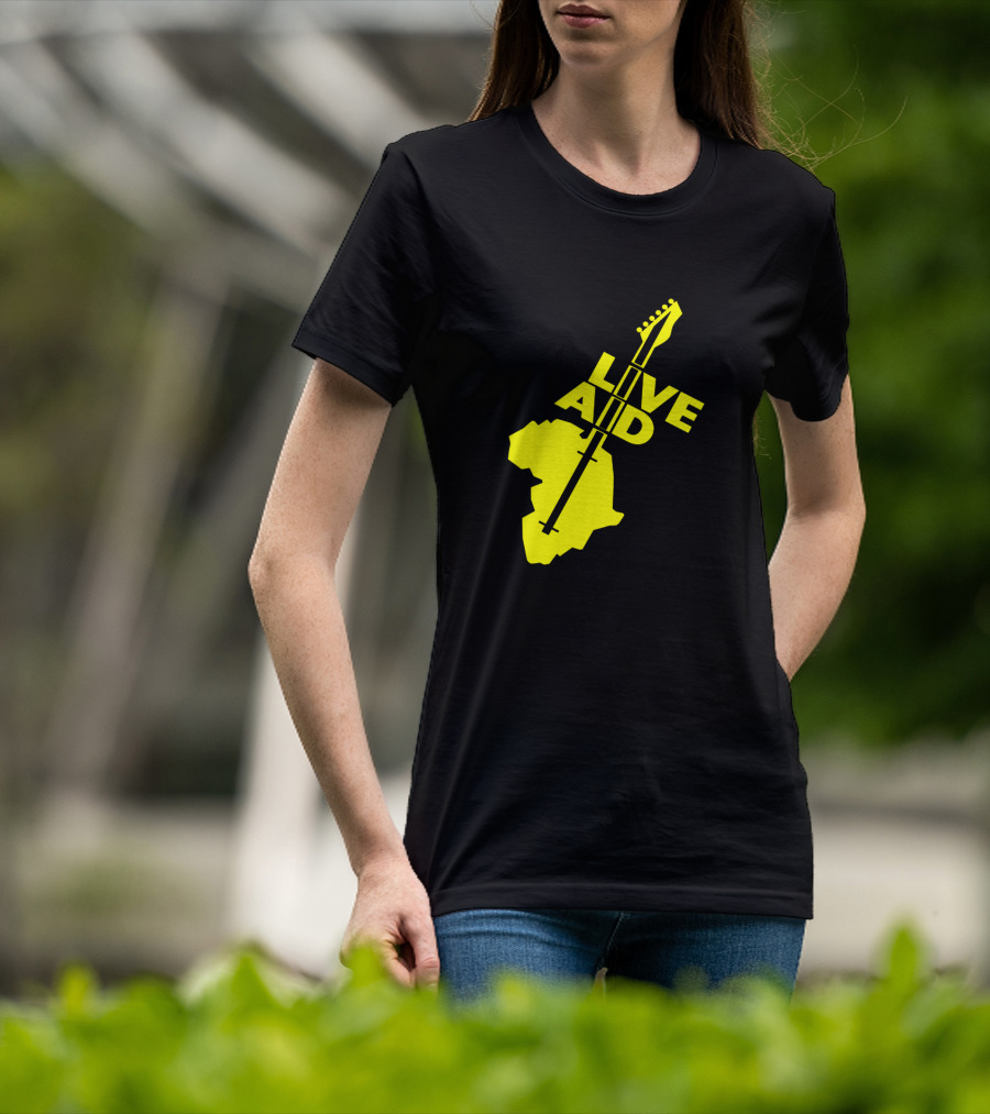 Live Aid 1985 Africa Guitar Logo Music Festival T-Shirt
