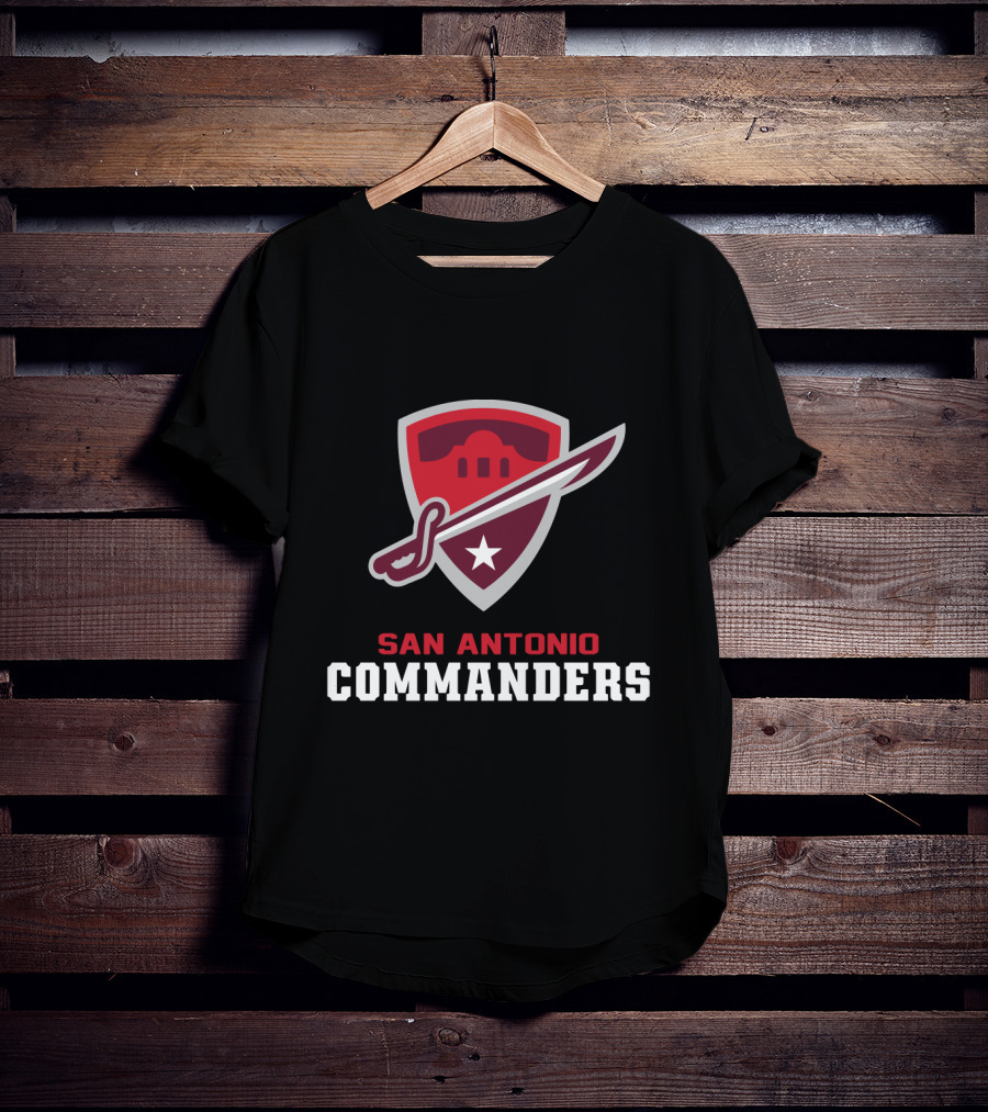 San Antonio Commanders Shield With Sword And Star T-Shirt