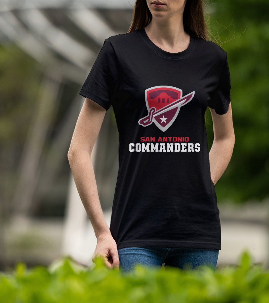 San Antonio Commanders Shield With Sword And Star T-Shirt