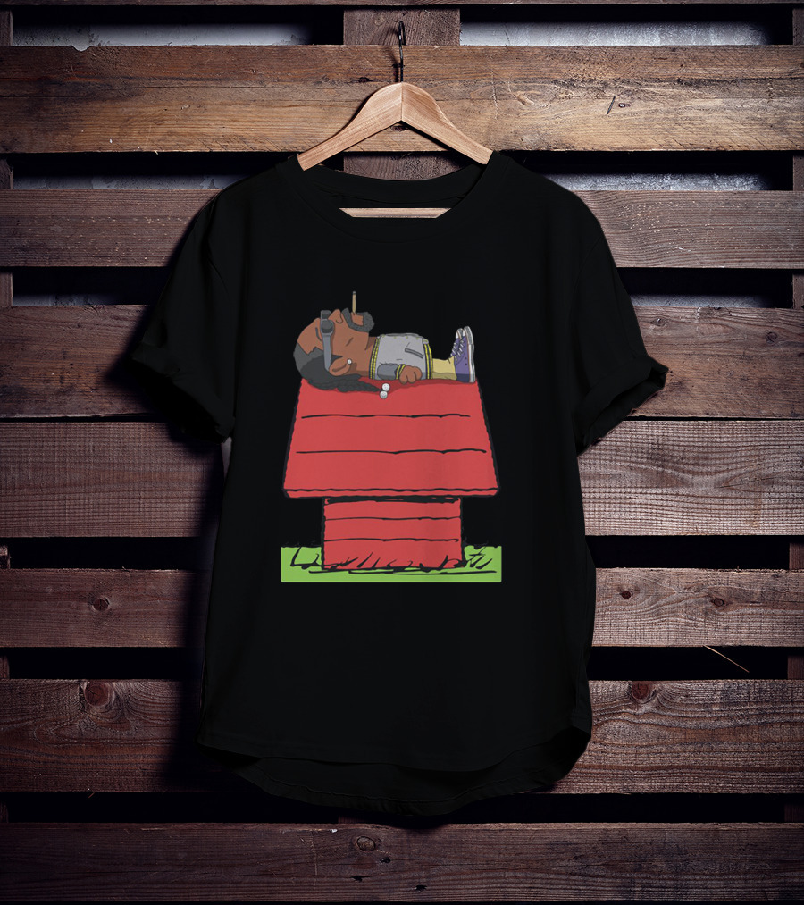 Snoop Dogg Relaxing On Iconic Red Doghouse T-Shirt