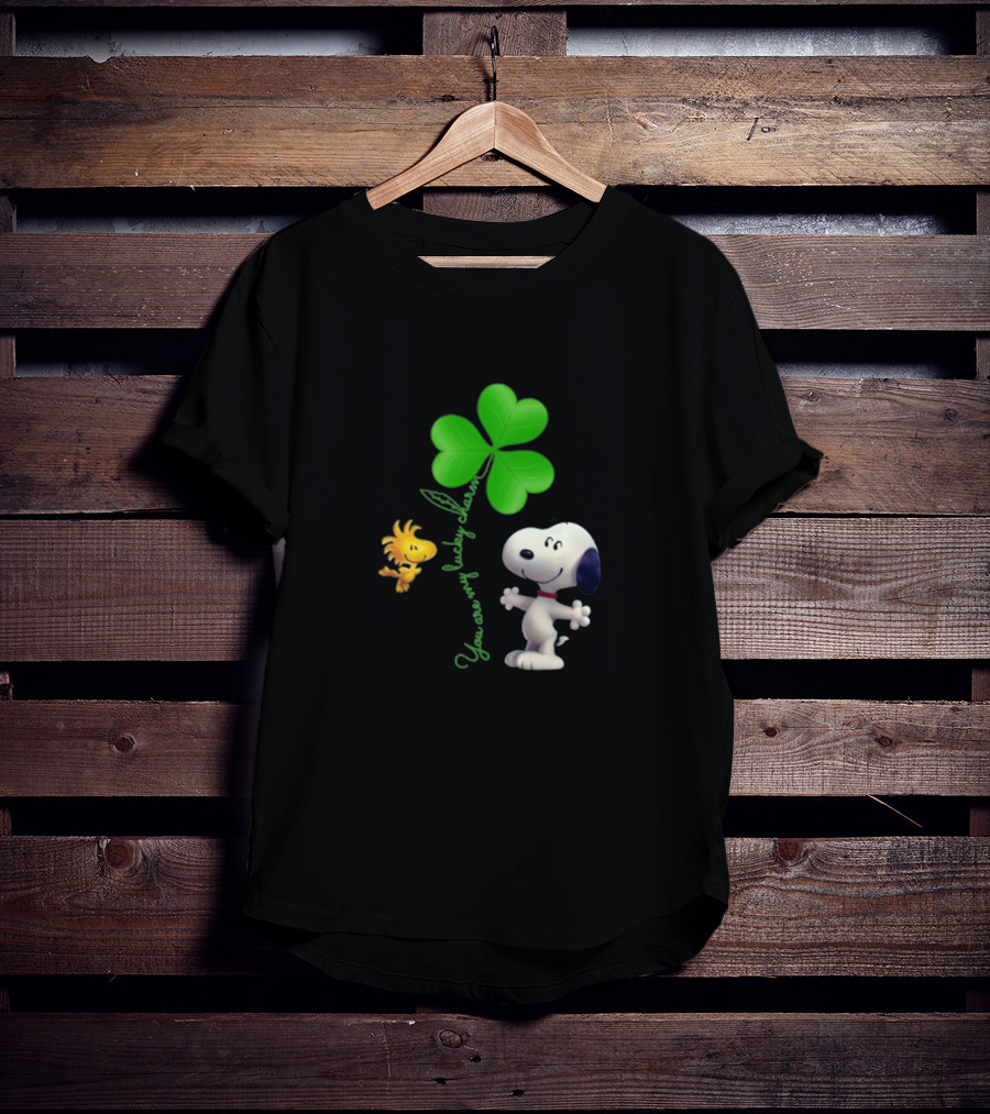 Snoopy You Are My Lucky Charm St. Patrick's Day With Shamrock And Woodstock T-Shirt
