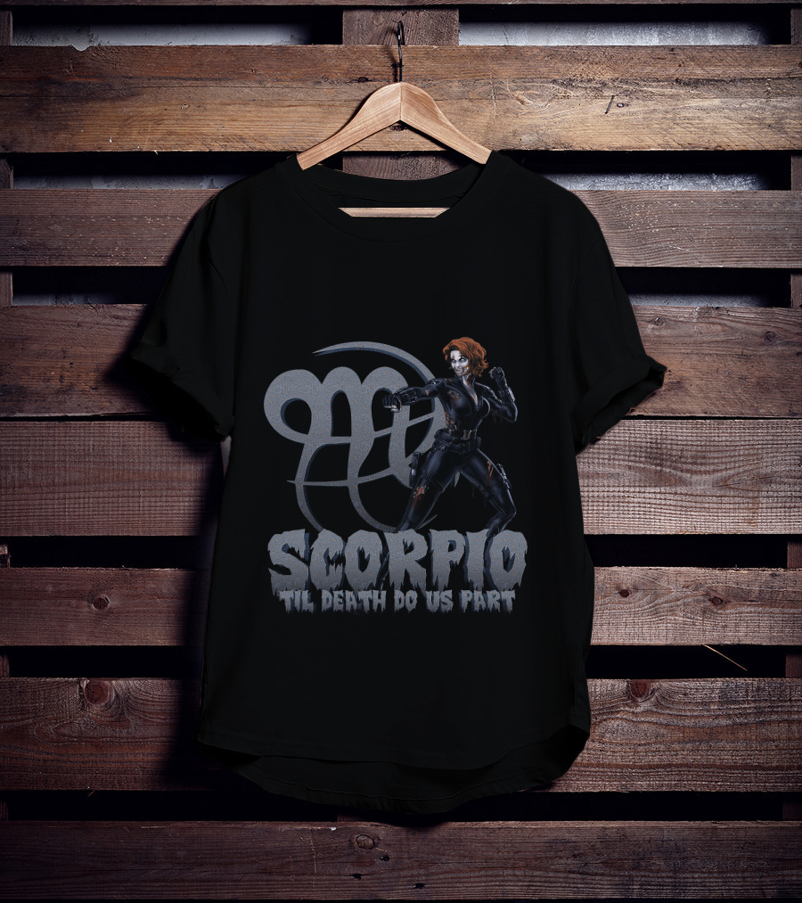 Scorpio Til Death Do Us Part Marvel Black Widow Fans T-Shirt