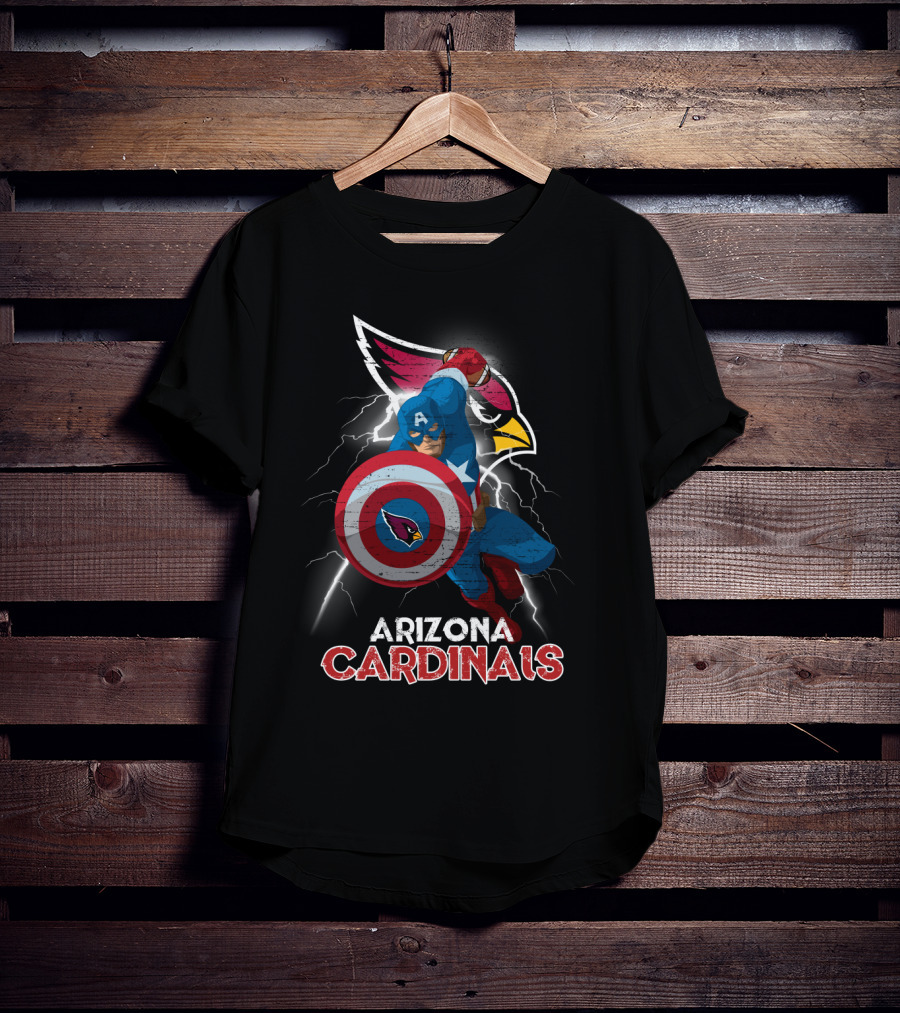 Arizona Cardinals Captain America Shield Nfl T-Shirt