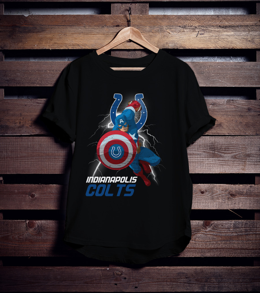 Indianapolis Colts Captain America Nfl Collaboration T-Shirt