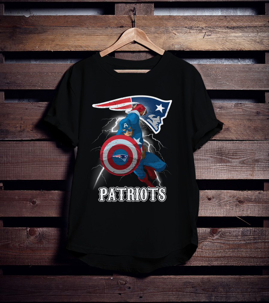 Captain America Patriots New England Nfl T-Shirt