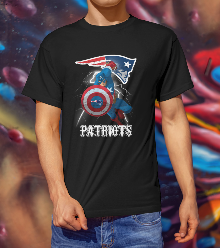 Captain America Patriots New England Nfl T-Shirt