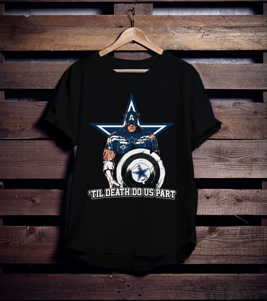 Captain American Dallas Cowboys Nfl 'Til Death Do Us Part T-Shirt