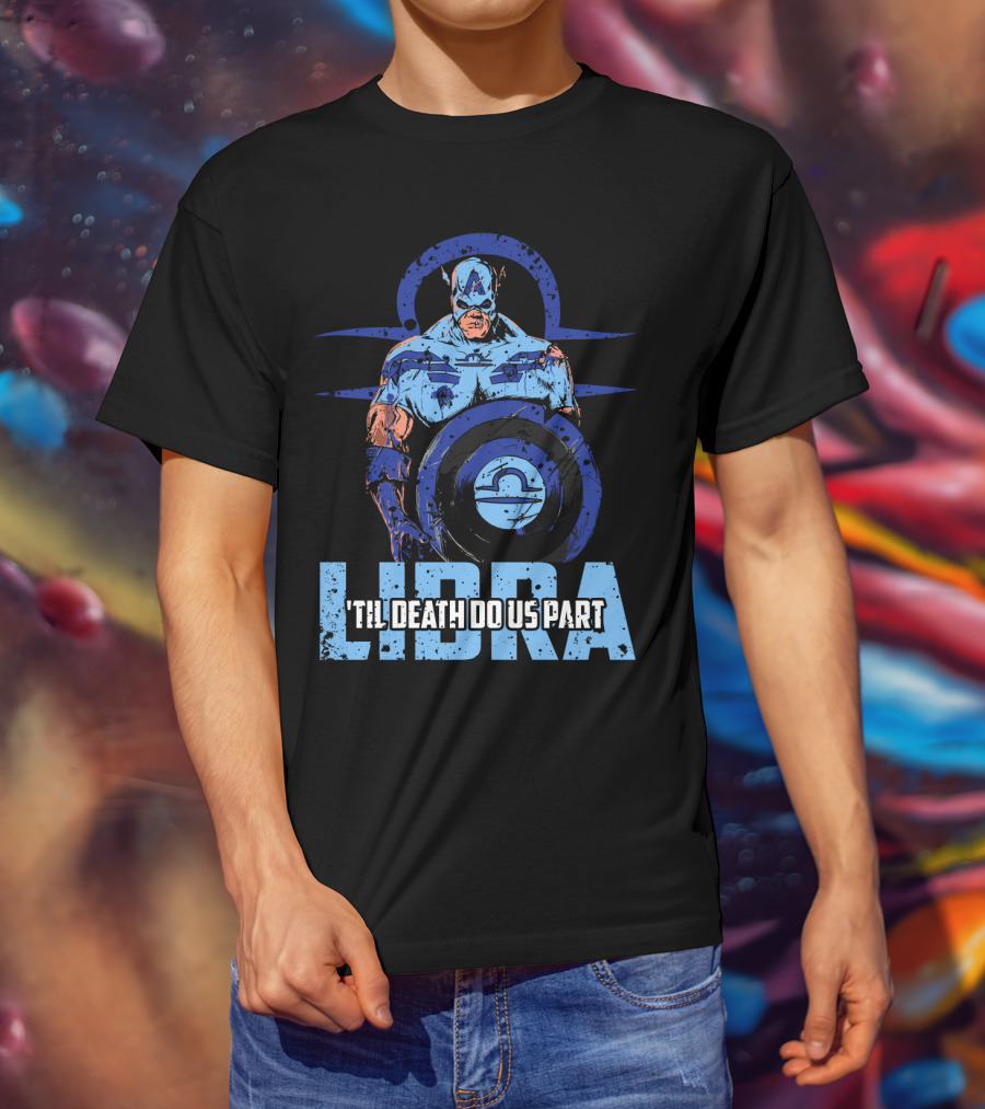 Captain American Zombie Libra Marvel 'Til Death Do Us Part T-Shirt