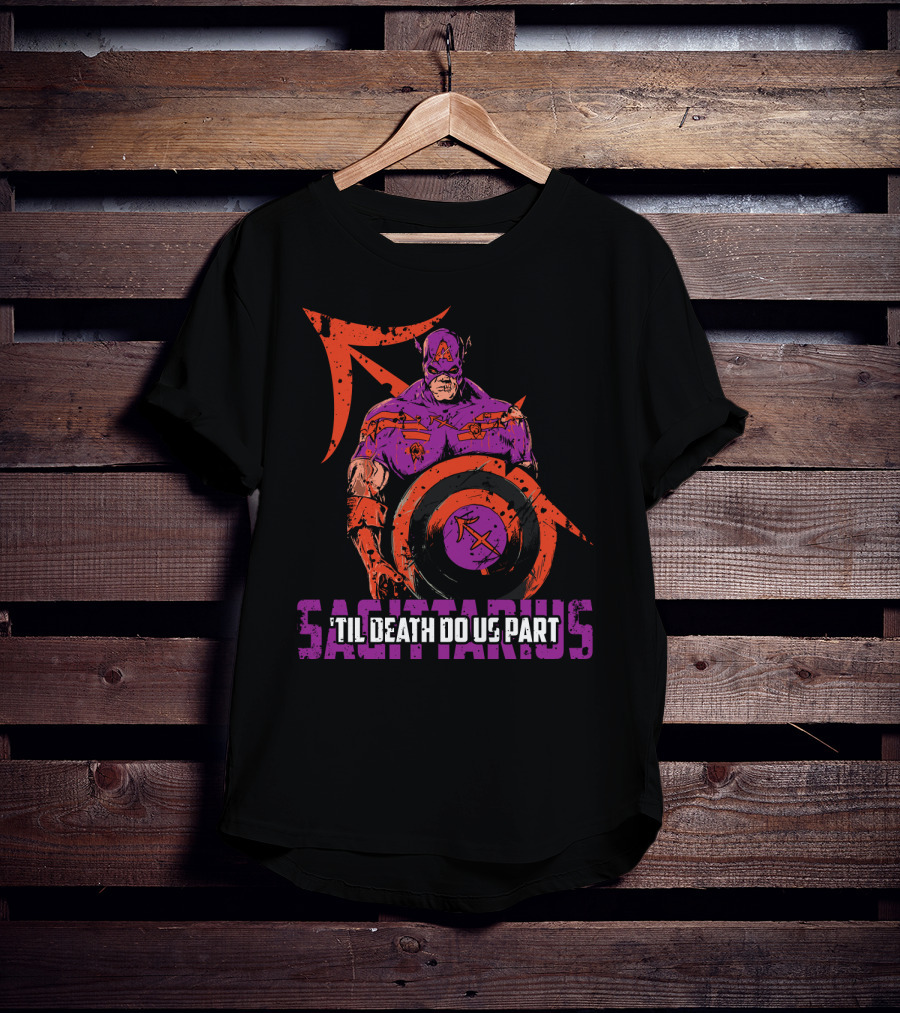 Sagittarius Superhero Zombie 'Til Death Do Us Part Marvel T-Shirt