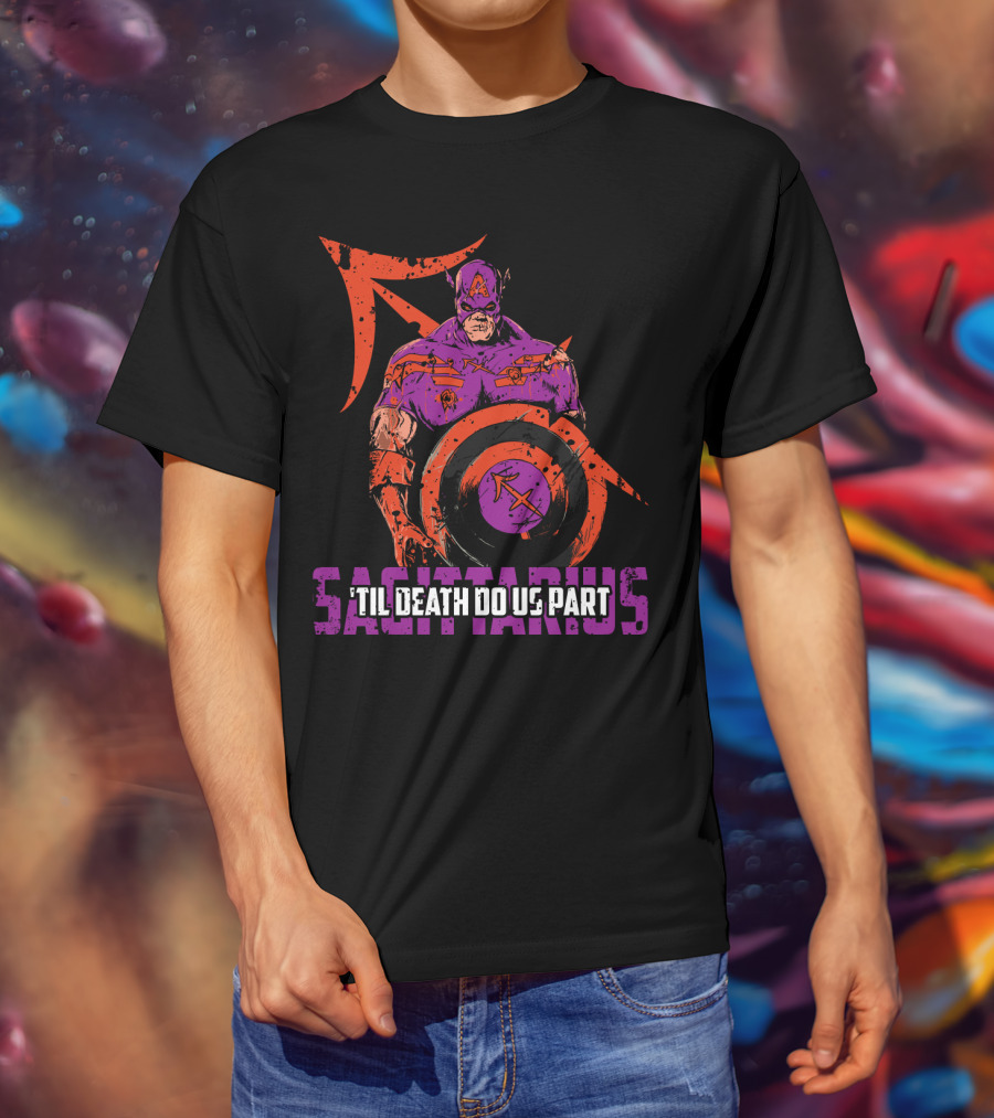 Sagittarius Superhero Zombie 'Til Death Do Us Part Marvel T-Shirt