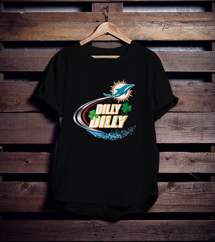 Dilly Dilly Miami Dolphins Logo With Clover And Splash T-Shirt