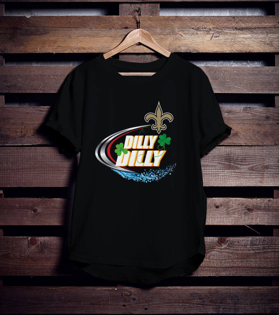 Dilly Dilly New Orleans Saints Fleur-De-Lis And Shamrocks T-Shirt