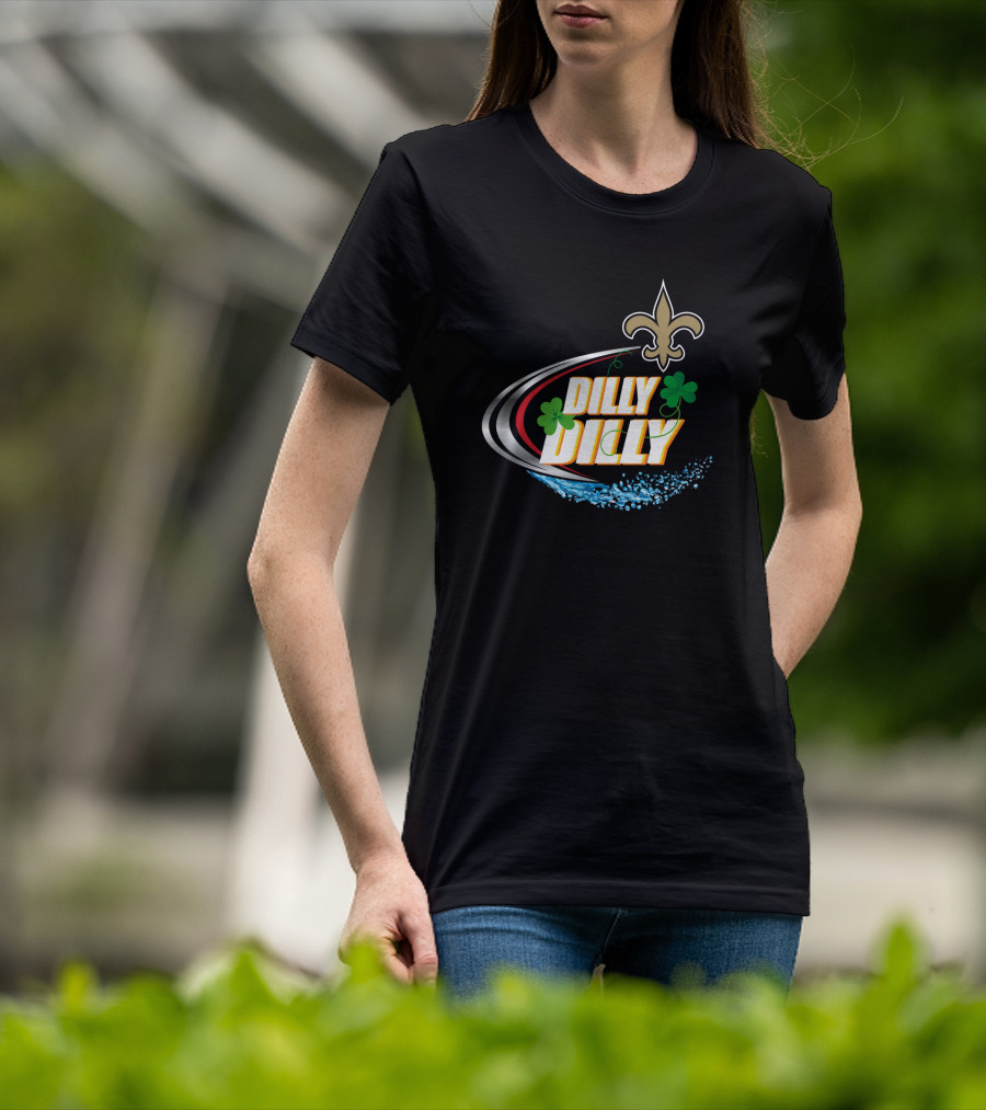 Dilly Dilly New Orleans Saints Fleur-De-Lis And Shamrocks T-Shirt