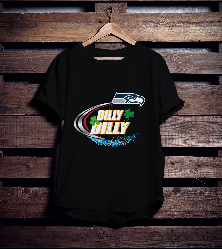 Dilly Dilly Seattle Seahawks Clover Splash T-Shirt