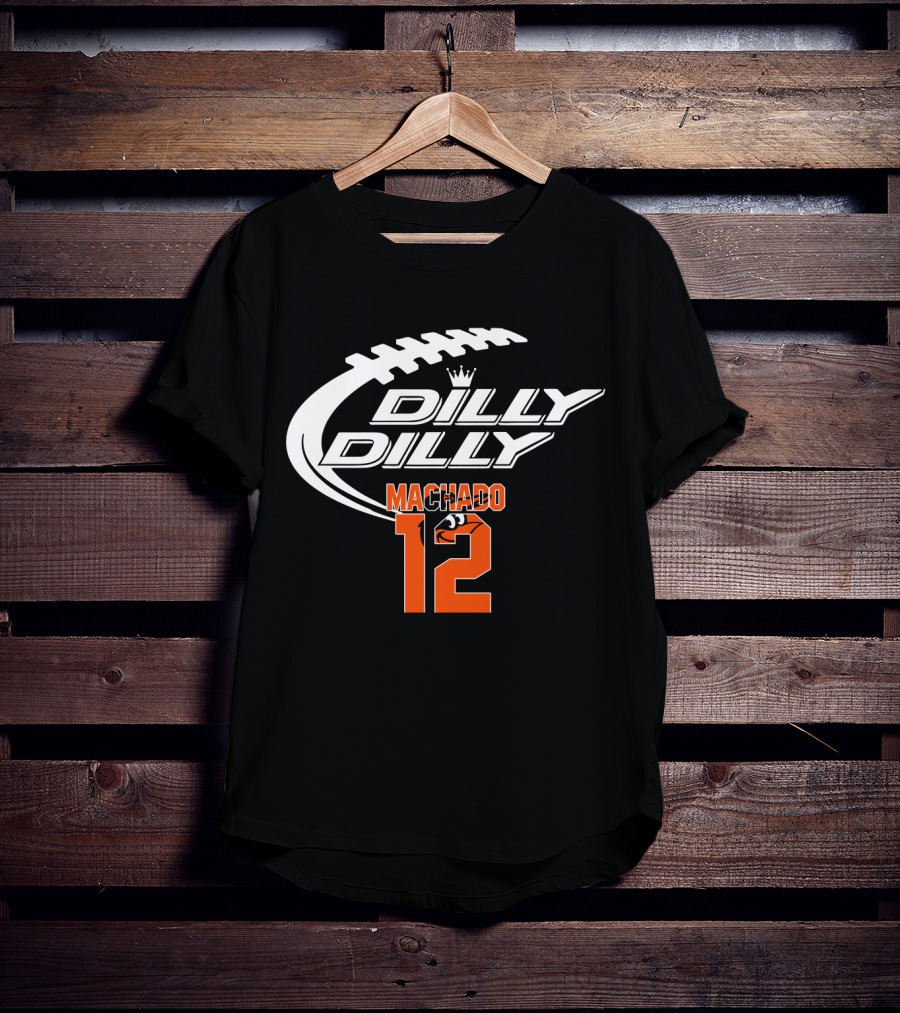 Dilly Dilly Machado 12 Baltimore Orioles Football Crown T-Shirt