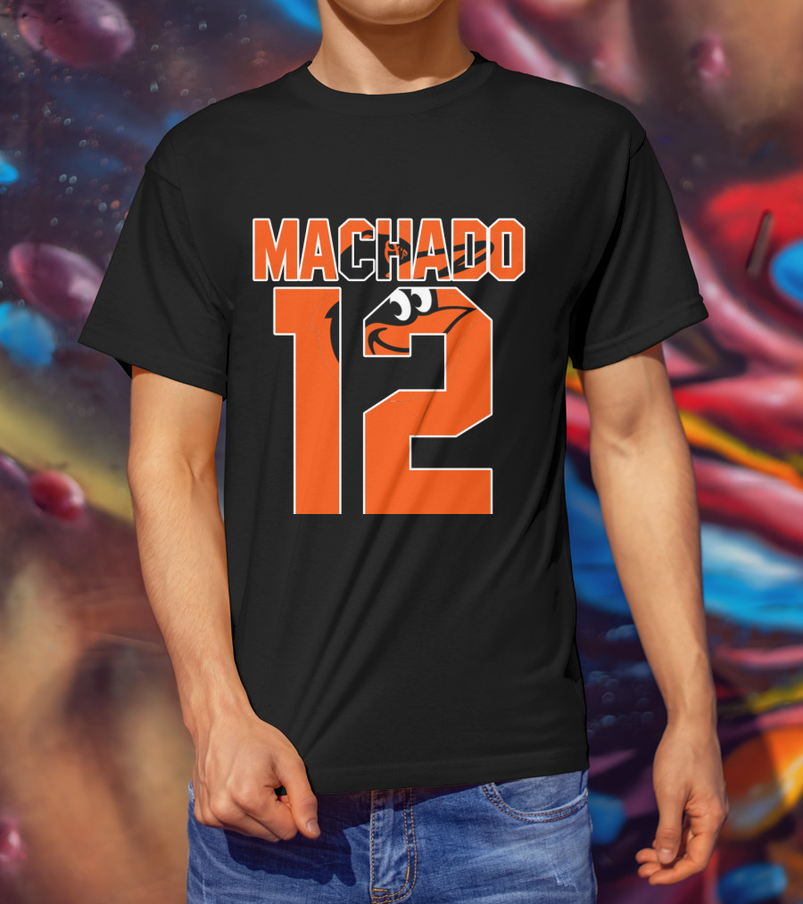 Baltimore Orioles Machado 12 Majestic Baseball Player T-Shirt