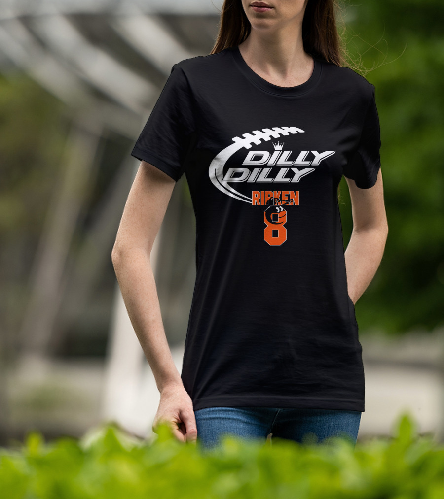 Baltimore Orioles Ripken 8 Dilly Dilly Football Crown T-Shirt