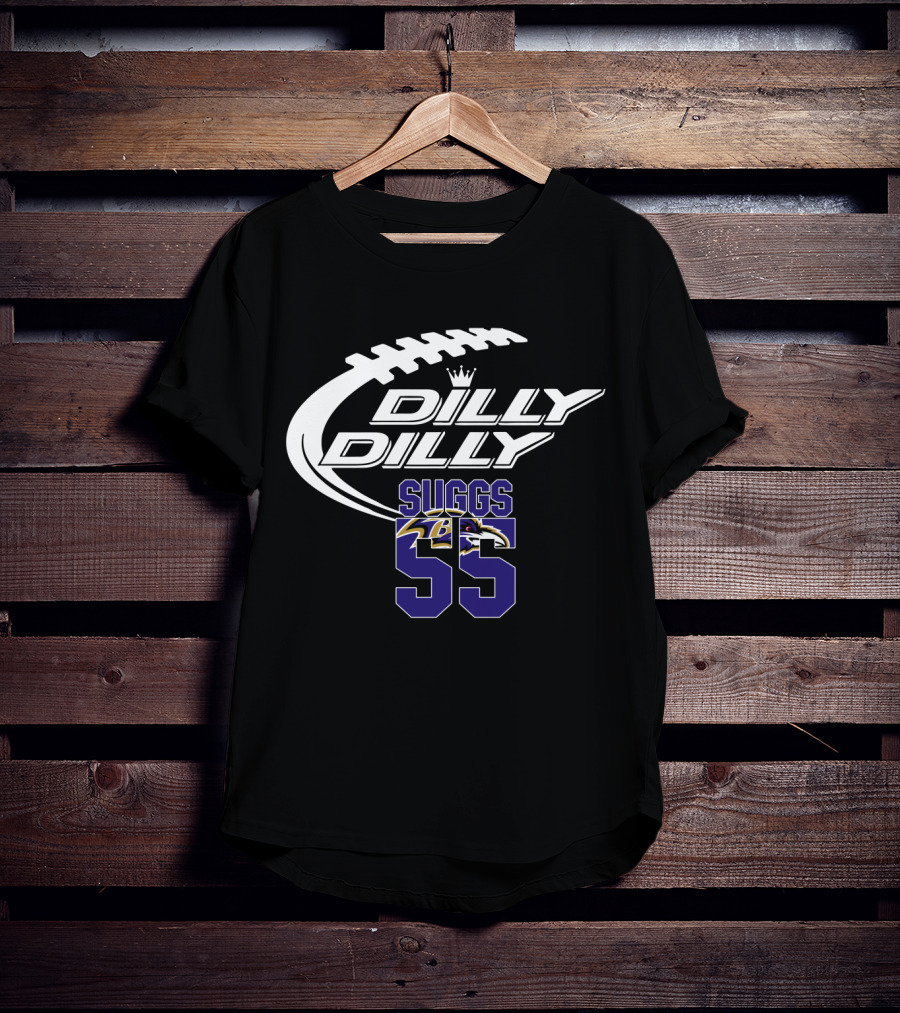 Baltimore Ravens Suggs Dilly Dilly 55 Game Jersey T-Shirt