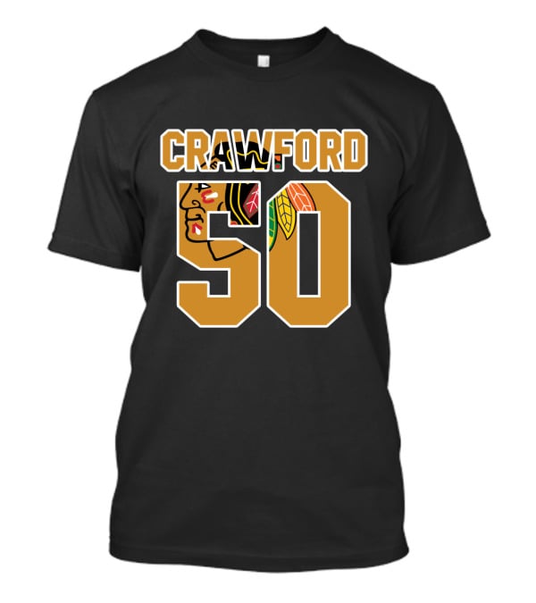 Crawford 50 Chicago Blackhawks NHL Hockey Goalie T-Shirt