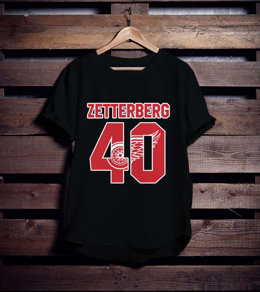 Zetterberg 40 Jersey Detroit Red Wings NHL Iconic Winged Wheel T-Shirt