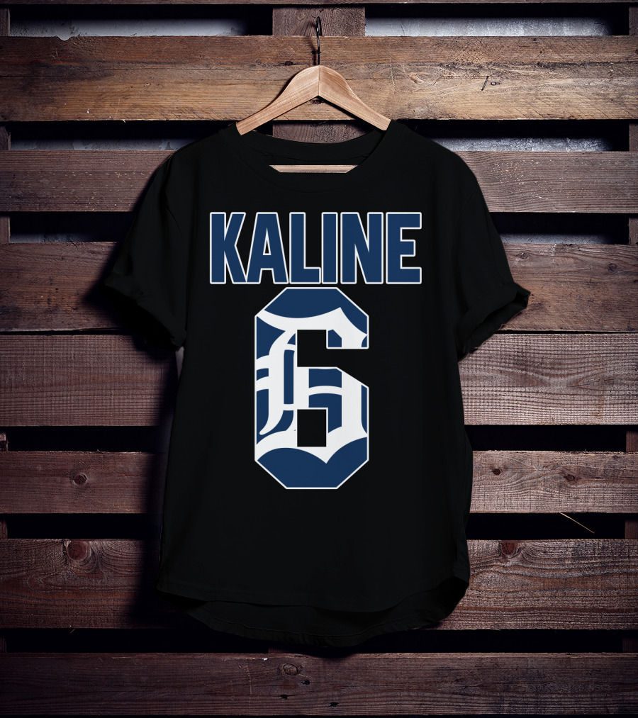 Kaline 6 Detroit Tigers Iconic Jersey Number T-Shirt
