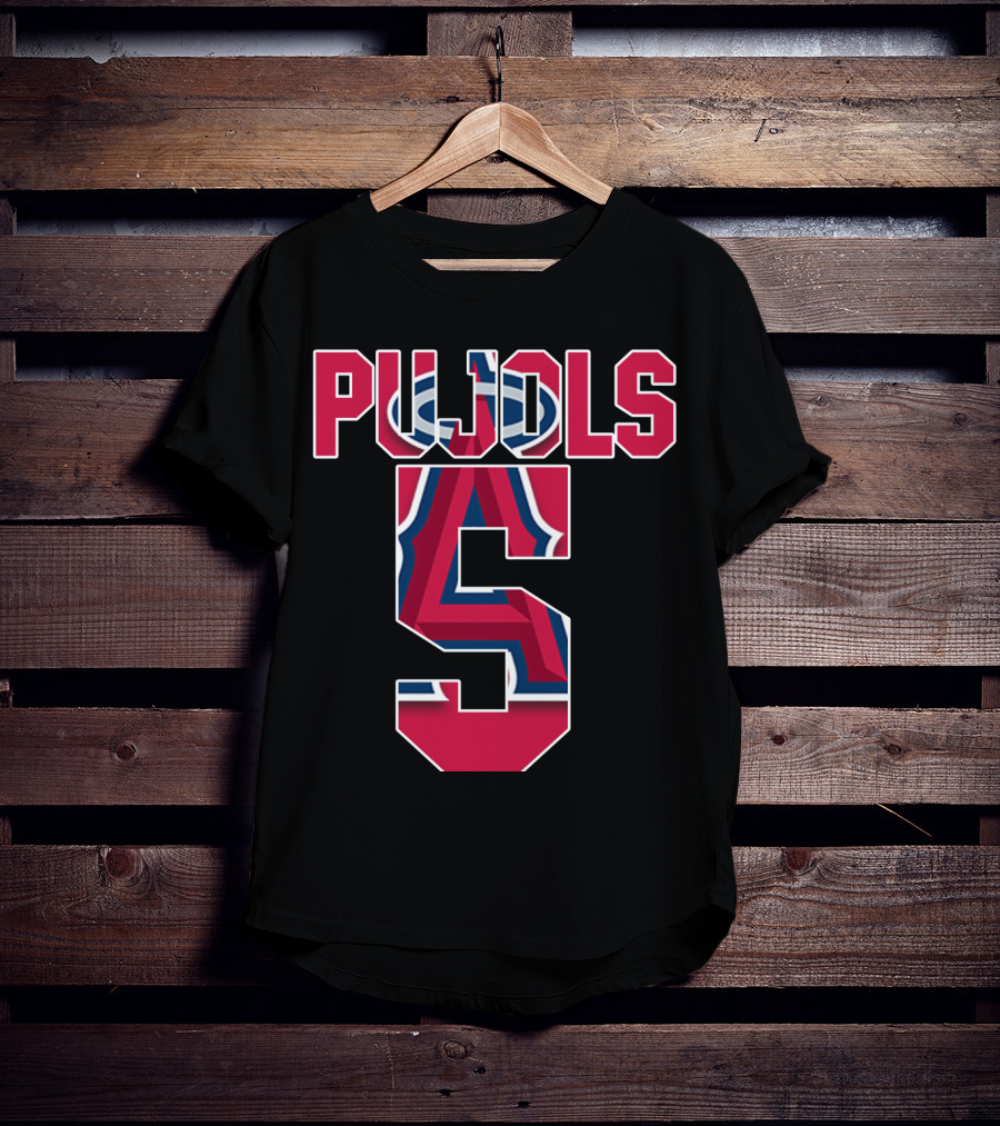 Pujols 5 Los Angeles Angels Baseball Icon Albert Pujols T-Shirt