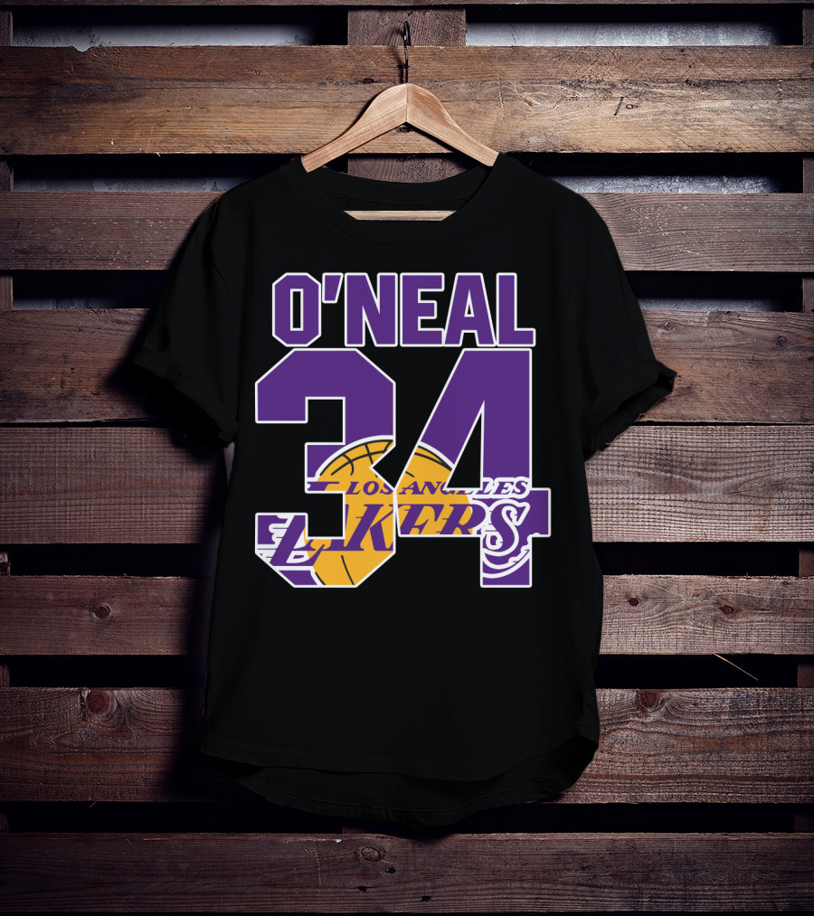 O'neal 34 Los Angeles Lakers Shaquille O'neal Basketball Legends T-Shirt