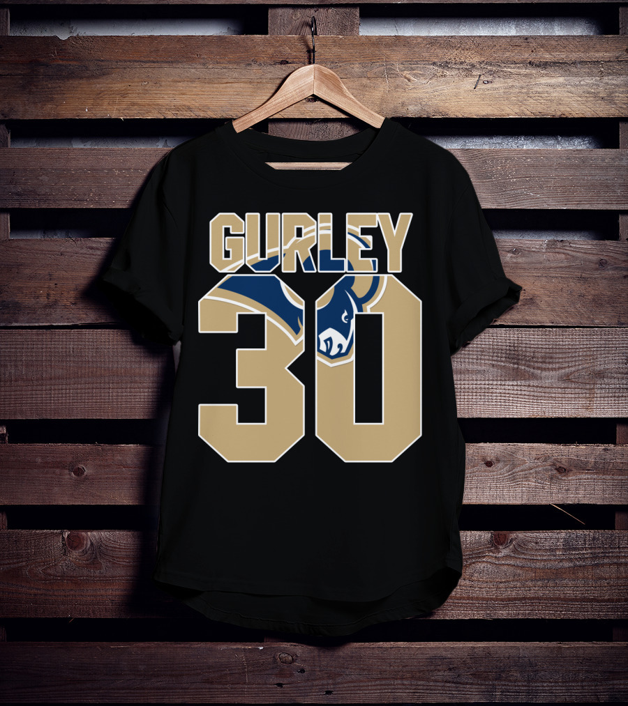 Gurley 30 Los Angeles Rams Logo Jersey T-Shirt