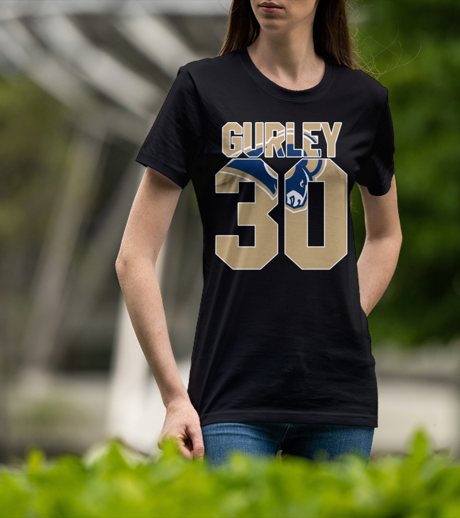 Gurley 30 Los Angeles Rams Logo Jersey T-Shirt