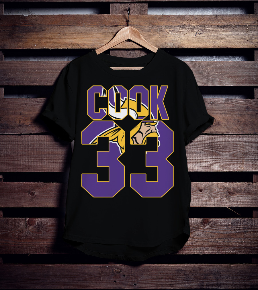 Minnesota Vikings Dalvin Cook 33 Viking Head Logo Jersey T-Shirt