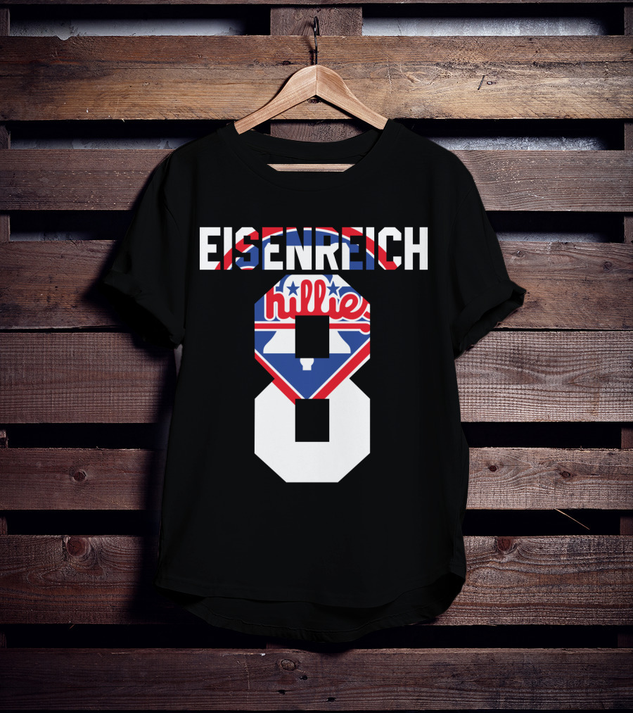 Eisenreich 8 Philadelphia Phillies Retro Liberty Bell Design 1993 T-Shirt