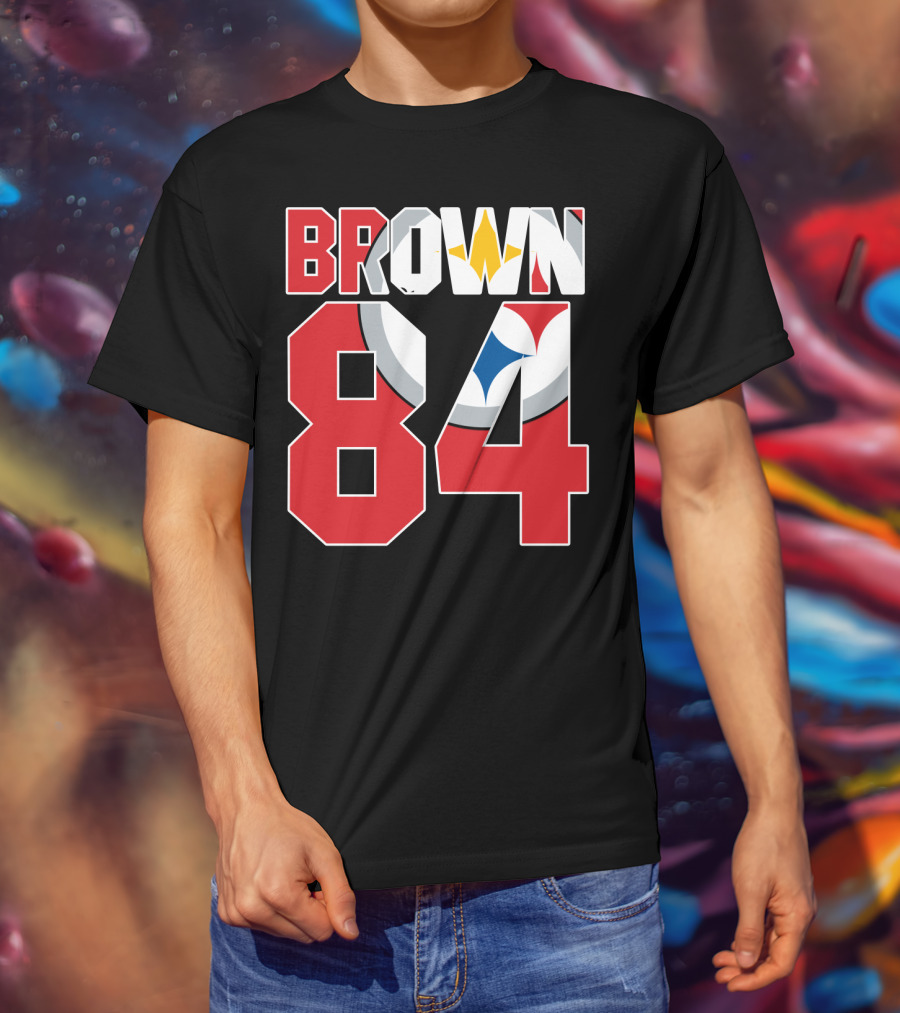 Pittsburgh Steelers Antonio Brown 84 Logo Jersey T-Shirt