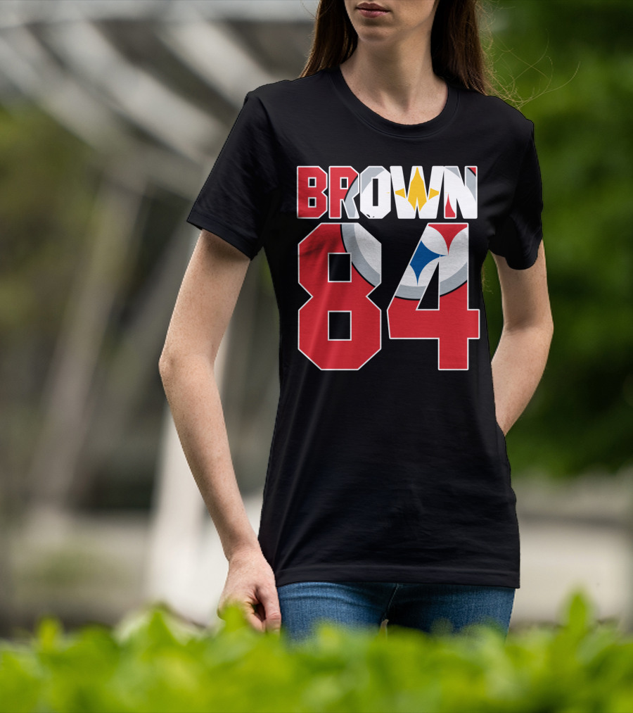 Pittsburgh Steelers Antonio Brown 84 Logo Jersey T-Shirt