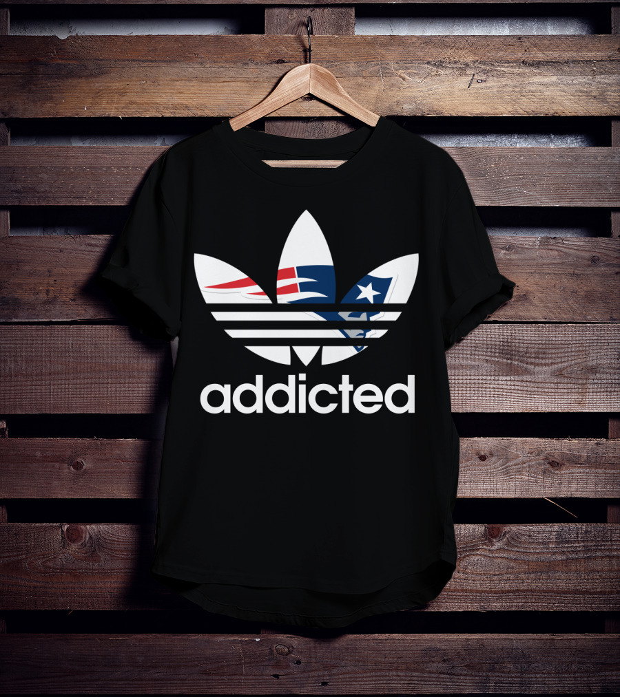 New England Patriots Addicted Nfl Logo Mashup T-Shirt