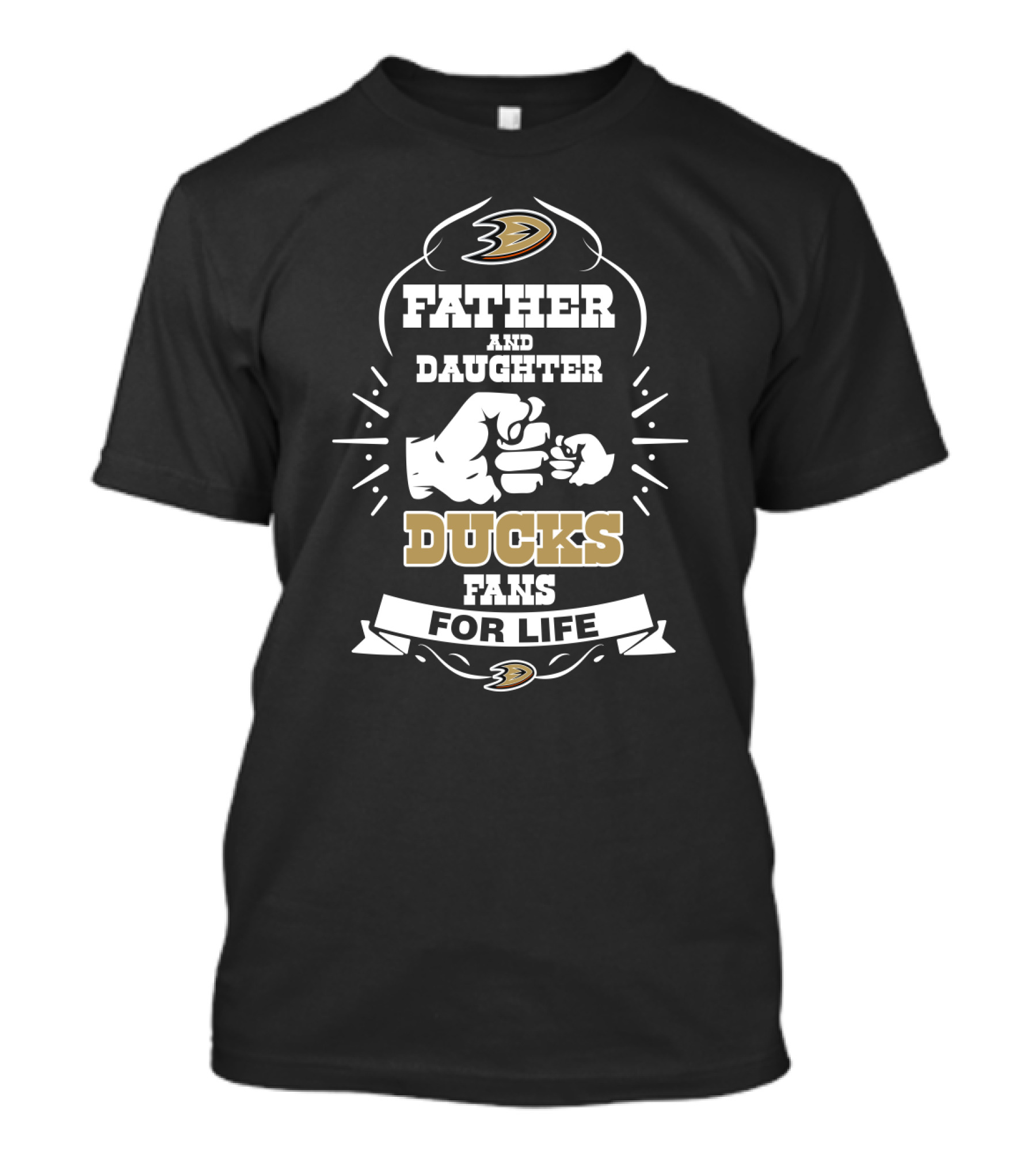 Father And Daughter Anaheim Ducks Fans For Life With Team T-Shirt
