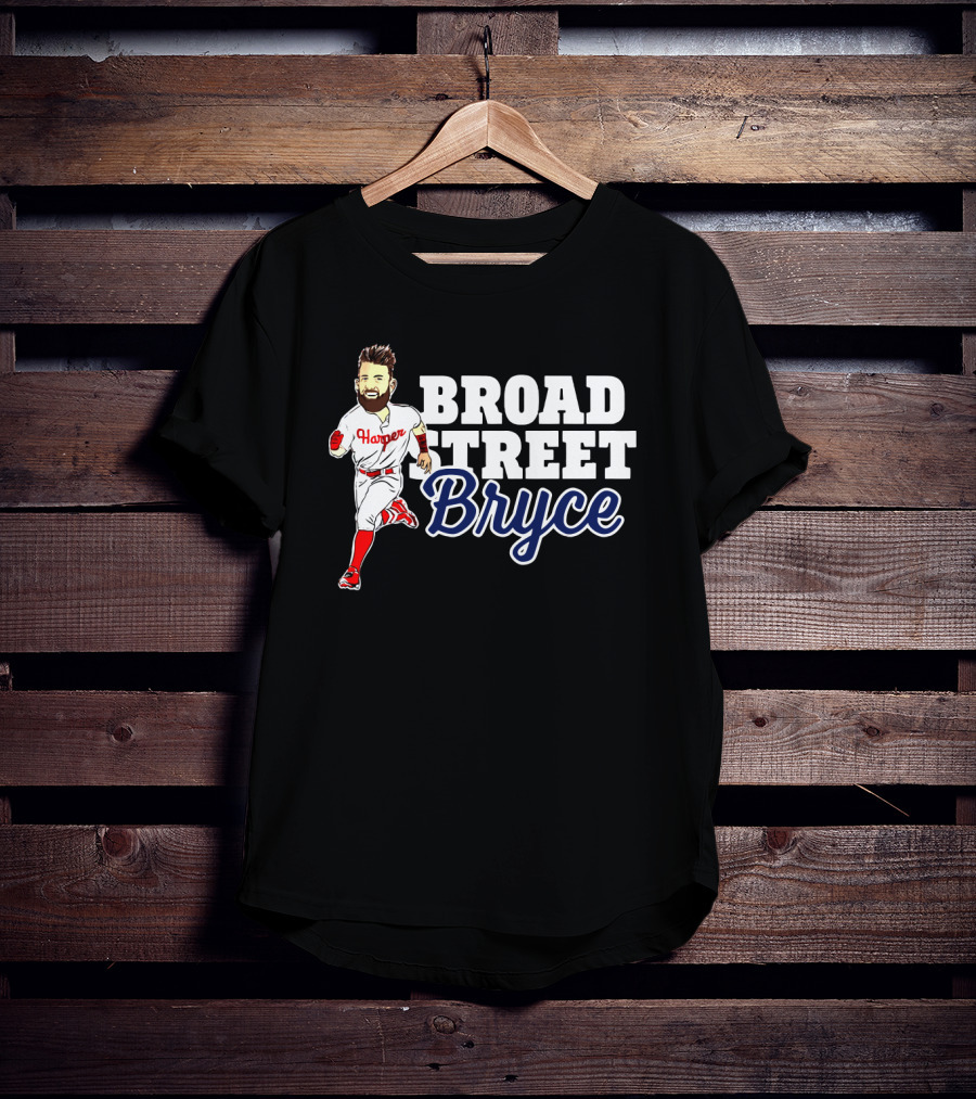 Broad Street Bryce Harper Phillies Baseball Running T-Shirt
