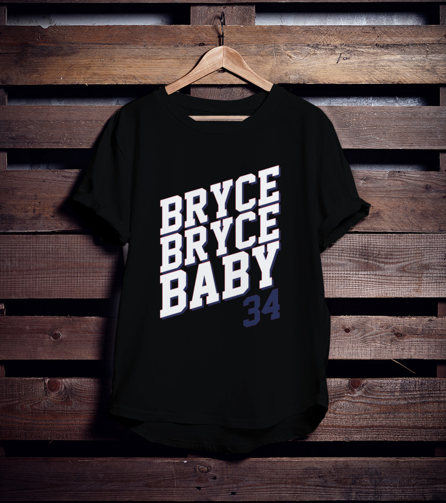 Bryce Bryce Baby 34 Sports Reference Tee Featuring Athlete Number T-Shirt