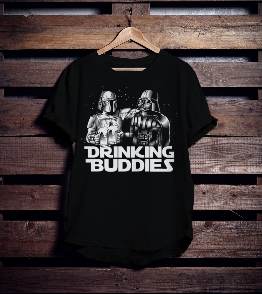 Darth Vader And Boba Fett Star Wars Drinking Buddies Iconic Pair T-Shirt