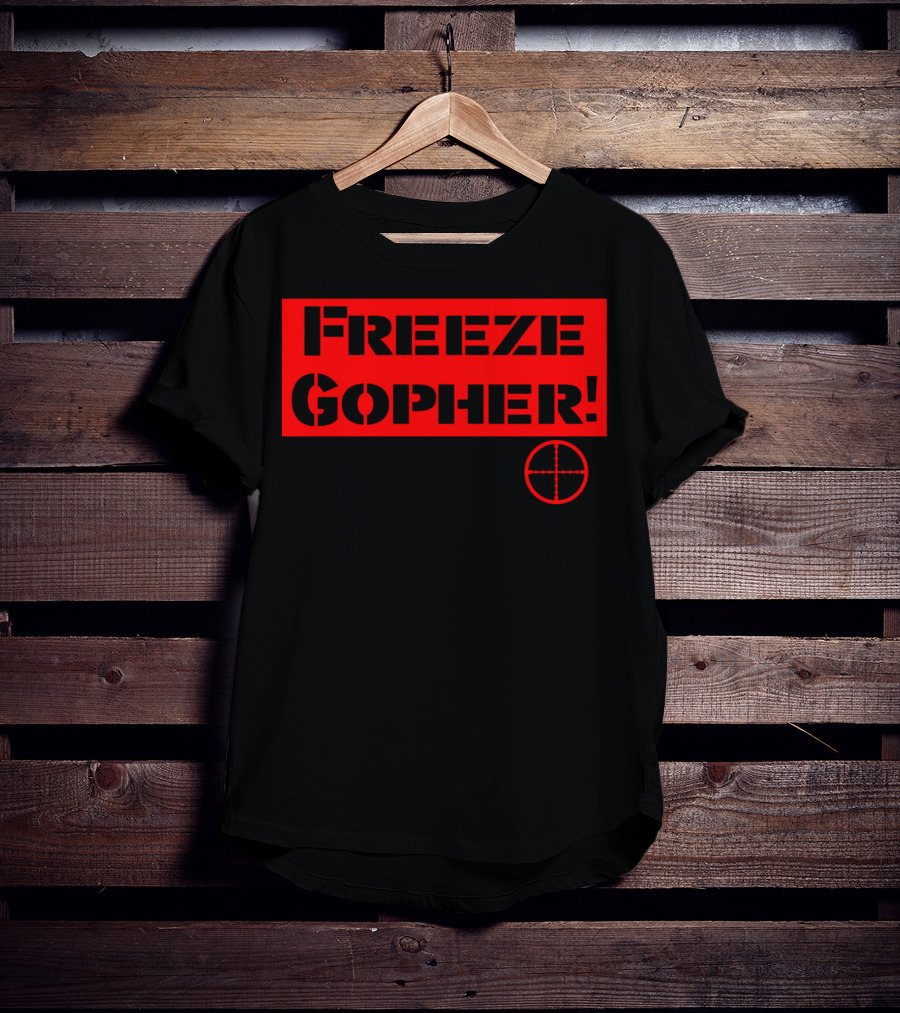 Freeze Gopher Red Stencil With Crosshair Target T-Shirt