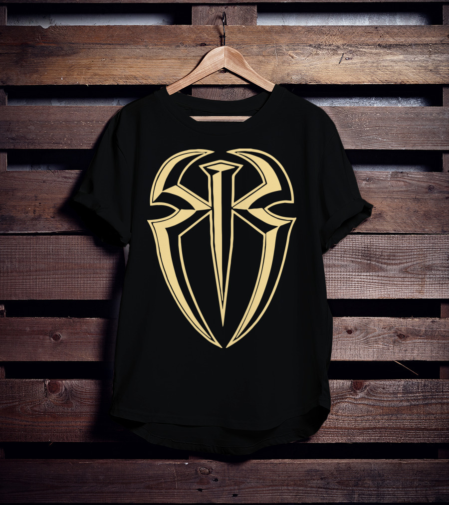 Roman Reigns Gold Tribal Crest Logo WWE Merchandising T-Shirt