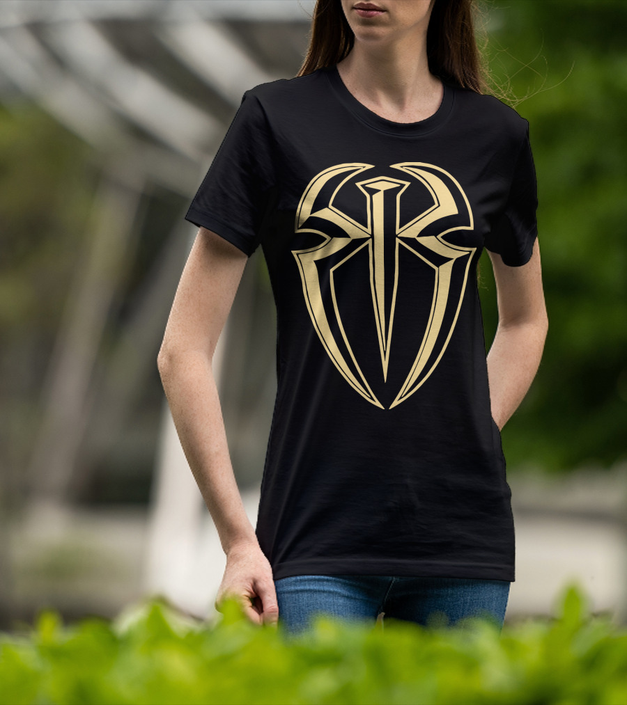Roman Reigns Gold Tribal Crest Logo WWE Merchandising T-Shirt