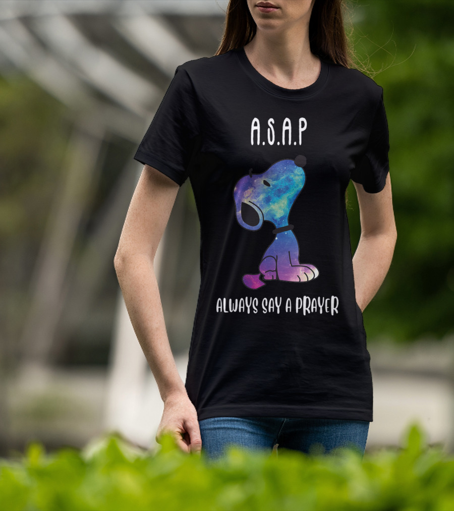 Snoopy Galaxy A.S.A.P. Always Say A Prayer T-Shirt